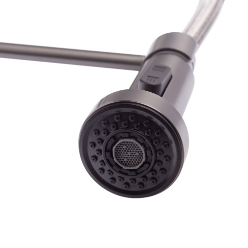 Змішувач для кухні MIXXUS PREMIUM SPRING 017 GRAPHITE з виливом пружина (Колір графіт) (MI6952)