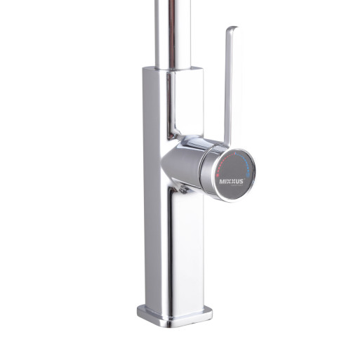 Змішувач для кухні MIXXUS PREMIUM HAMMER 014 з висувним виливом (Колір хром) (MI6953)