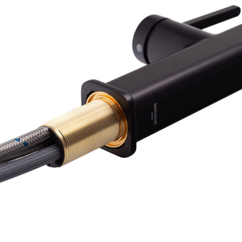 Змішувач для кухні MIXXUS PREMIUM HAMMER 014 BLACK з висувним виливом (Колір чорний) (MI6954)