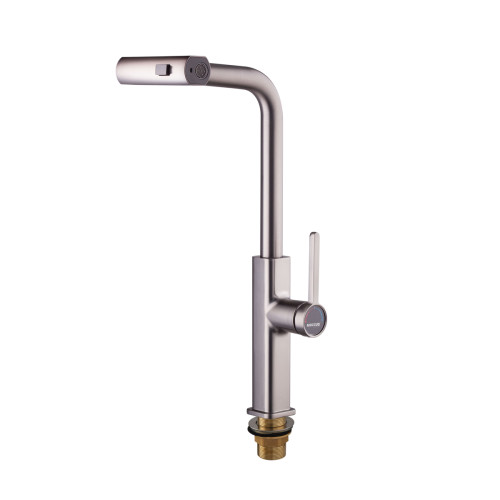 Змішувач для кухні MIXXUS PREMIUM HAMMER 014 GRAPHITE з висувним виливом (Колір графіт) (MI6955)