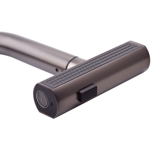 Змішувач для кухні MIXXUS PREMIUM HAMMER 014 GRAPHITE з висувним виливом (Колір графіт) (MI6955)