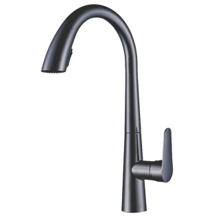 Змішувач для кухні MIXXUS PREMIUM WARTA 014 GRAPHITE з висувним виливом (Колір графіт) (MI6957)