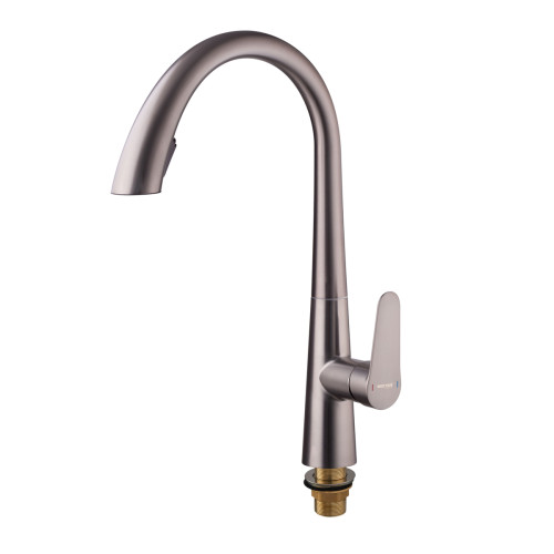 Змішувач для кухні MIXXUS PREMIUM WARTA 014 GRAPHITE з висувним виливом (Колір графіт) (MI6957)