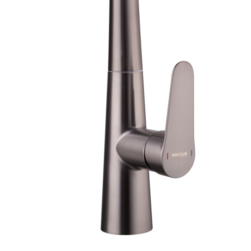 Змішувач для кухні MIXXUS PREMIUM WARTA 014 GRAPHITE з висувним виливом (Колір графіт) (MI6957)