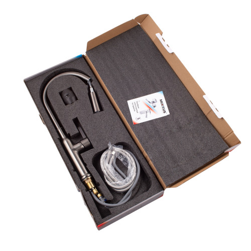 Смеситель для кухни MIXXUS PREMIUM PULL 014 GRAPHITE с выдвижным изливом (Цвет графит) (MI6959)