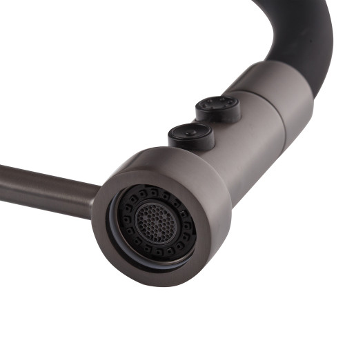 Змішувач для кухні MIXXUS PREMIUM SUMMER 017 GRAPHITE REFL.BLACK з гнучким виливом (Колір графіт + вилив чорний) (MI6962)