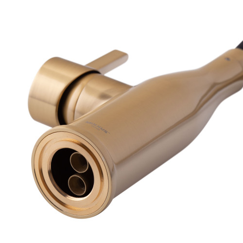 Змішувач для кухні MIXXUS PREMIUM SUMMER 017 BRUSHED GOLD REFL.BLACK з гнучким виливом (Колір матове золото+вилив чорний) (MI6964)