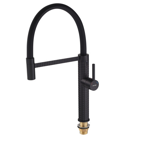 Змішувач для кухні MIXXUS PREMIUM OLIWER 017 BLACK REFL.BLACK (Колір чорний+вилив чорний) (MI6966)