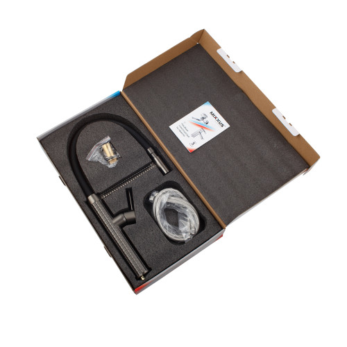 Змішувач для кухні MIXXUS PREMIUM OLIWER 017 GRAPHITE REFL.BLACK (Колір графіт + вилив чорний) (MI6967)