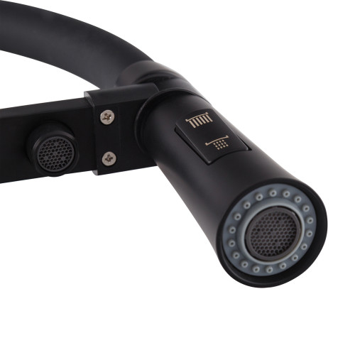 Смеситель для кухни MIXXUS PREMIUM MAGNET 021 BLACK REFL.BLACK с гибким изливом с выходом для питьевой воды (Цвет черный+излив черный) (MI6974)