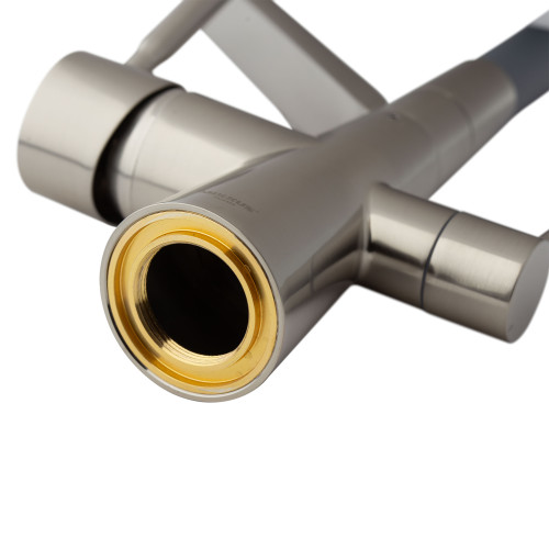 Змішувач для кухні MIXXUS PREMIUM MAGNET 021 SS COLOR REFL.GREY з гнучким виливом з виходом для питної води (Колір нерж+вилив сірий) (MI6976)