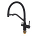 Змішувач для кухні MIXXUS PREMIUM GRAVITY 021 BLACK REFL.BLACK з гнучким виливом з виходом для питної води (Колір чорний+вилив чорний) (MI6978)
