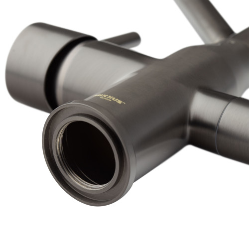 Змішувач для кухні MIXXUS PREMIUM GRAVITY 021 GRAPHITE REFL.BLACK з гнучким виливом з виходом для питної води (Колір графіт + вилив чорний) (MI6979)