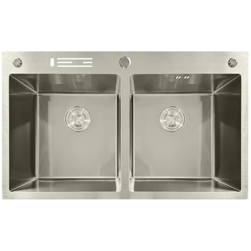 Мийка з нержавіючої сталі MIXXUS MH8350-DK NANO-SILVER (3.0/0.8) колір нержавіюча сталь (MI7052)