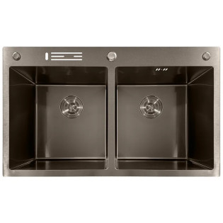 Мийка з нержавіючої сталі MIXXUS MH8350-DK NANO-BLACK (3.0/0.8) колір графіт (MI7053)