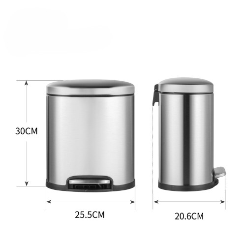 Відро для сміття з плавним закриттям овальне Mixxus Premium Topper-TC0205 SS Color 5л колір нержавіюча сталь (MI7059)