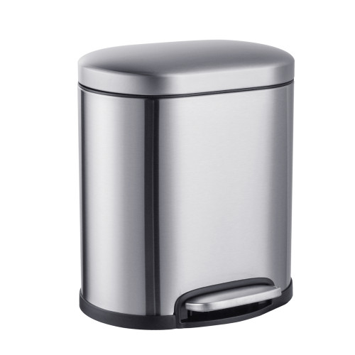 Відро для сміття з плавним закриттям овальне Mixxus Premium Topper-TC0205 SS Color 5л колір нержавіюча сталь (MI7059)