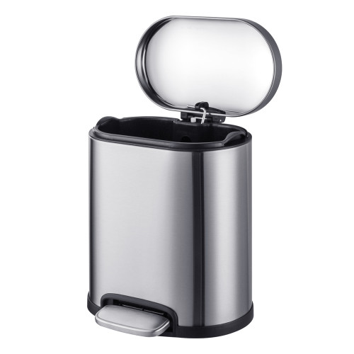 Відро для сміття з плавним закриттям овальне Mixxus Premium Topper-TC0205 SS Color 5л колір нержавіюча сталь (MI7059)