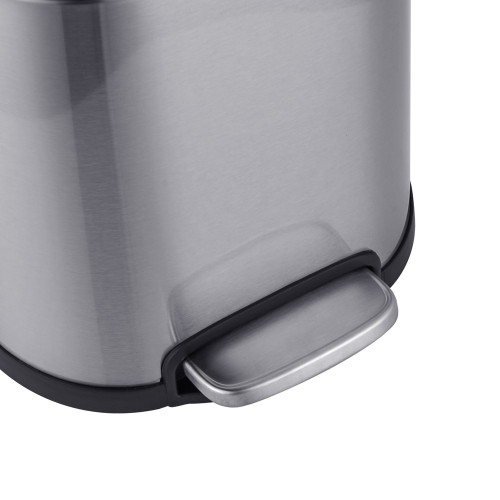 Відро для сміття з плавним закриттям овальне Mixxus Premium Topper-TC0205 SS Color 5л колір нержавіюча сталь (MI7059)