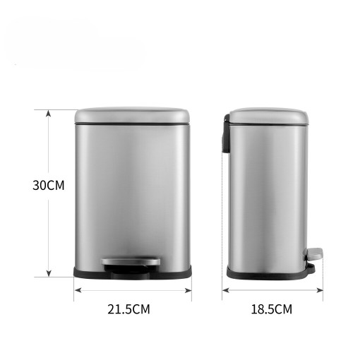 Відро для сміття з плавним закриттям прямокутне Mixxus Premium Style-TC0305 SS Color 5л колір нержавіюча сталь (MI7060)