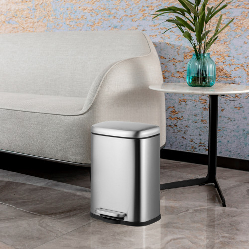 Відро для сміття з плавним закриттям прямокутне Mixxus Premium Style-TC0305 SS Color 5л колір нержавіюча сталь (MI7060)