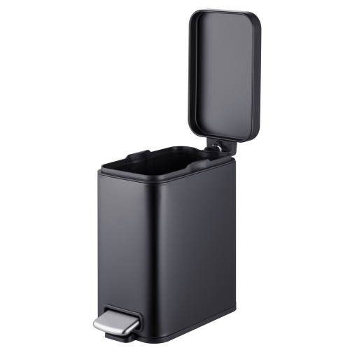 Відро для сміття з плавним закриттям прямокутне Mixxus Premium Quadro-TC0105 Black 5 л колір чорний (MI7061)