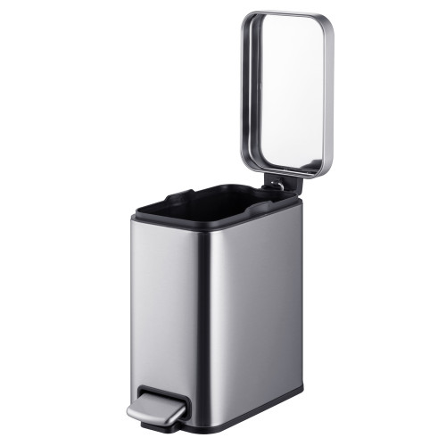 Відро для сміття з плавним закриттям прямокутне Mixxus Premium Quadro-TC0105 SS Color 5л колір нержавіюча сталь (MI7062)