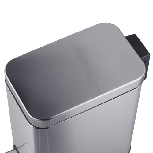 Відро для сміття з плавним закриттям прямокутне Mixxus Premium Quadro-TC0105 SS Color 5л колір нержавіюча сталь (MI7062)