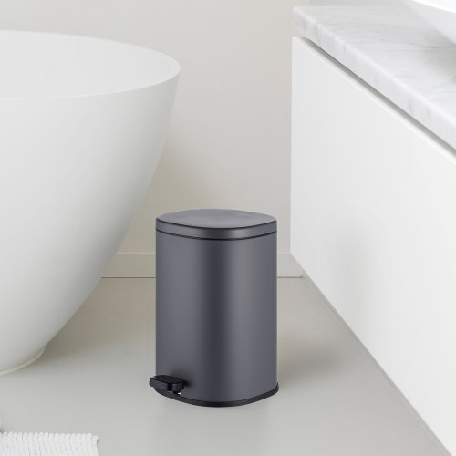 Відро для сміття з плавним закриттям овальне Mixxus Premium Olivary-TC0105 Graphite 5 л колір графіт (MI7063)