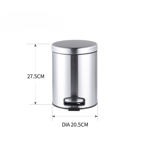 Відро для сміття з плавним закриттям кругле Mixxus Ellipse-TC0205 SS Color 5л колір нержавіюча сталь (MI7076)