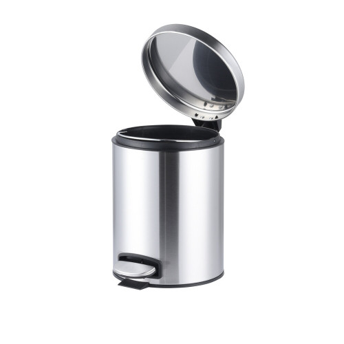 Відро для сміття з плавним закриттям кругле Mixxus Ellipse-TC0205 SS Color 5л колір нержавіюча сталь (MI7076)