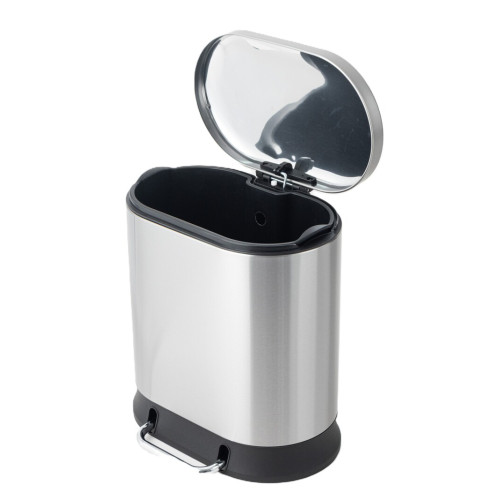 Відро для сміття з плавним закриттям овальне Mixxus Premium Strong-TC0105 SS Color 5л колір нержавіюча сталь (MI7080)