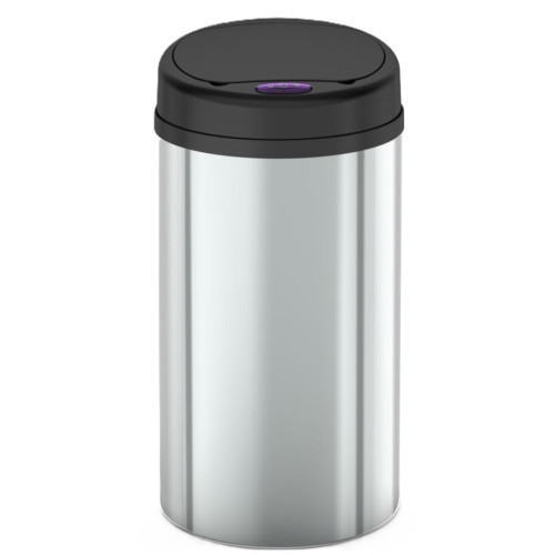 Відро для сміття сенсорне кругле Mixxus Premium Ellipse-TC0109 Chrome-Black 9л (хром-чорне) (MI7083)