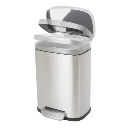 Відро для сміття з плавним закриттям прямокутне Mixxus Bevel-TC0105 SS Color 5л колір нержавіюча сталь (MI7086)