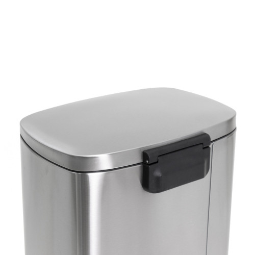 Відро для сміття з плавним закриттям прямокутне Mixxus Bevel-TC0112 SS Color 12л колір нержавіюча сталь (MI7087)