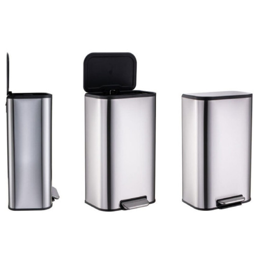 Відро для сміття з плавним закриттям прямокутне Mixxus Cubic-TC0112 SS Color 12л колір нержавіюча сталь (MI7089)