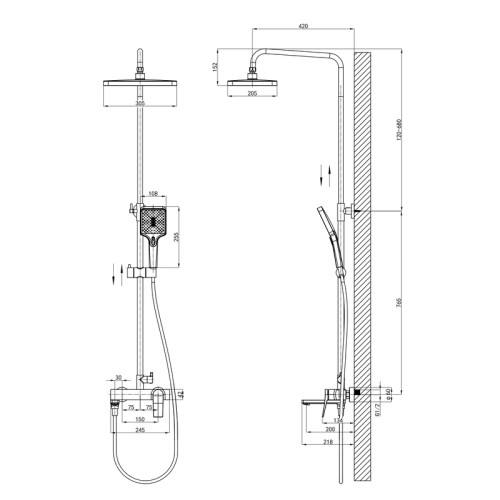Душова колона із змішувачем MIXXUS PREMIUM DEGAS 009-J (MI8250)
