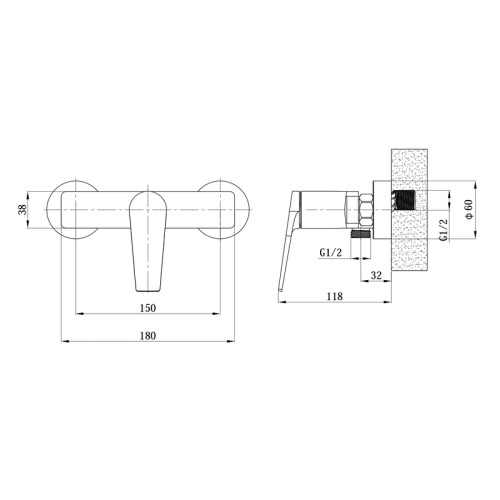 Змішувач для душу MIXXUS PREMIUM RUBENS 003 (MI8254)