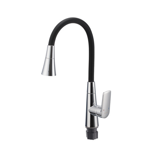 Змішувач для кухні MIXXUS PREMIUM MATIS 011-T NUT REFL.BLACK (Колір хром+силік. вилив чорний) (MI8266)