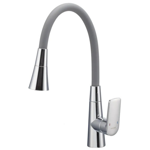 Змішувач для кухні MIXXUS PREMIUM MATIS 011-T NUT REFL.GRAY (Колір хром+силік. вилив сірий) (MI8267)