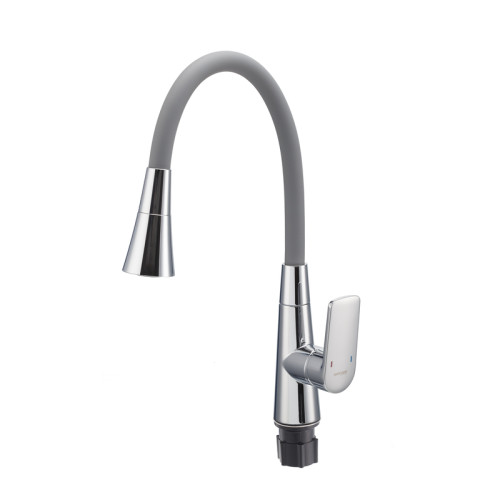 Змішувач для кухні MIXXUS PREMIUM MATIS 011-T NUT REFL.GRAY (Колір хром+силік. вилив сірий) (MI8267)