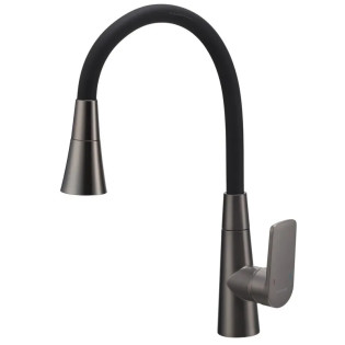 Змішувач для кухні MIXXUS PREMIUM MATIS 011-T NUT GRAPHITE REFL.BLACK (Колір графіт + силік. вилив чорний) (MI8268)