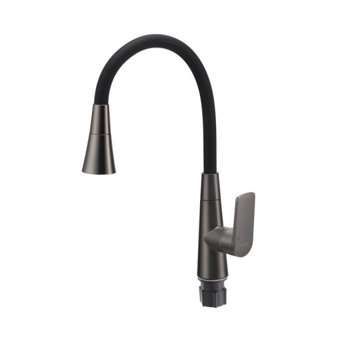 Змішувач для кухні MIXXUS PREMIUM MATIS 011-T NUT GRAPHITE REFL.BLACK (Колір графіт + силік. вилив чорний) (MI8268)