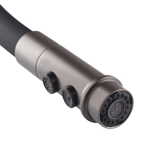Змішувач для кухні MIXXUS PREMIUM PULL 017 GRAPHITE REFL.BLACK (Колір графіт + силік. вилив чорний) (MI8278)