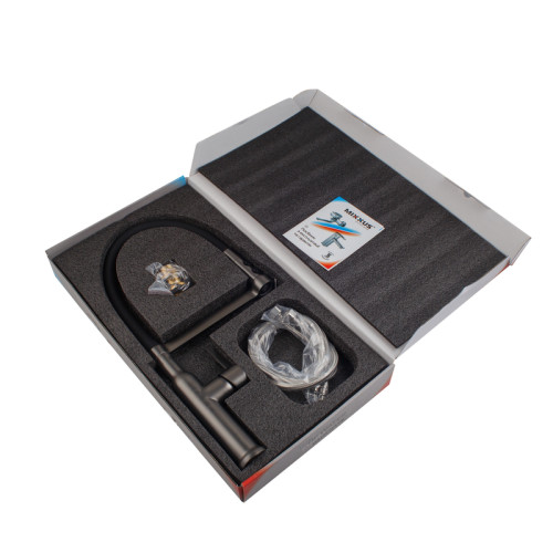 Змішувач для кухні MIXXUS PREMIUM PULL 017 GRAPHITE REFL.BLACK (Колір графіт + силік. вилив чорний) (MI8278)