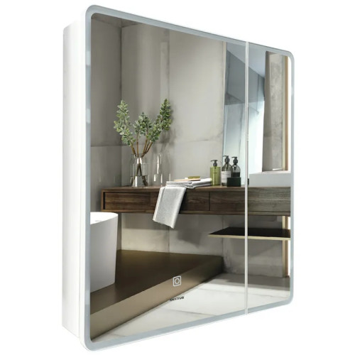 Дзеркальна шафка MIXXUS PREMIUM OLIVARY CM01-60x70x13 з LED Touch, димером, реєстр. яскравості (MI8294)