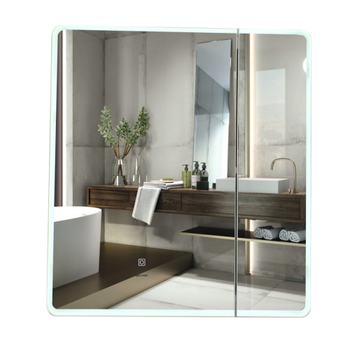 Дзеркальна шафка MIXXUS PREMIUM OLIVARY CM01-60x70x13 з LED Touch, димером, реєстр. яскравості (MI8294)