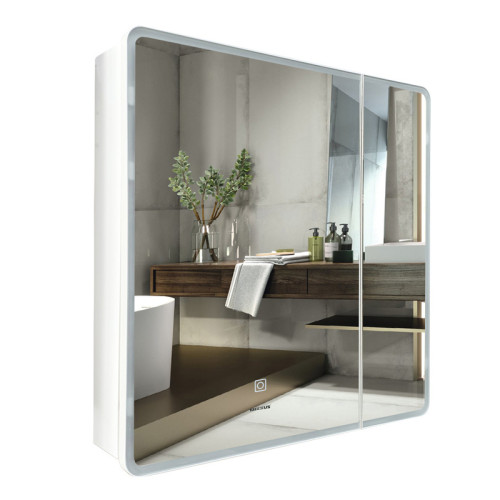 Дзеркальна шафка MIXXUS PREMIUM OLIVARY CM01-70x70x13 з LED Touch, димером, реєстр. яскравості (MI8295)