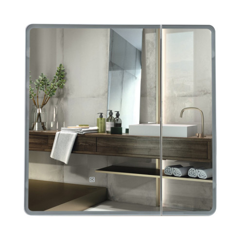 Дзеркальна шафка MIXXUS PREMIUM OLIVARY CM01-70x70x13 з LED Touch, димером, реєстр. яскравості (MI8295)