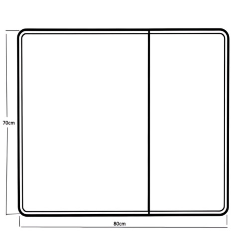 Дзеркальна шафка MIXXUS PREMIUM OLIVARY CM01-80x70x13 з LED Touch, димером, реєстр. яскравості (MI8296)